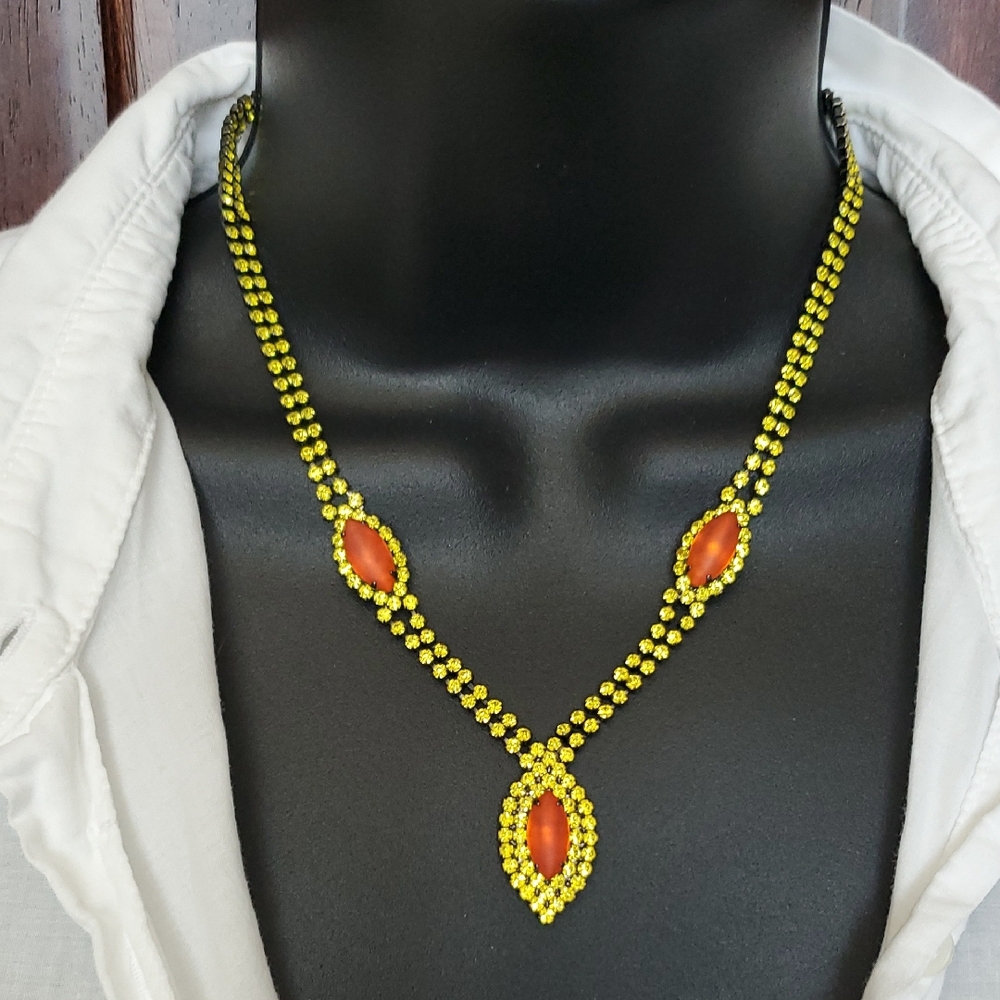 Vibrant Yellow and Orange Necklace